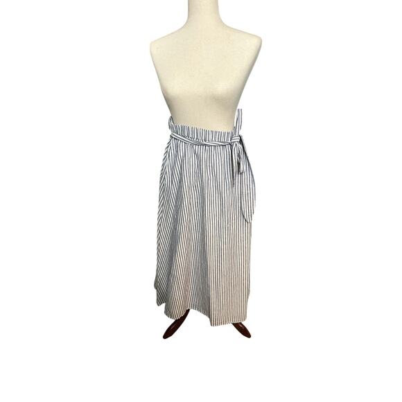 Talbots Candy Stripe Linen Blue White  Midi Skirt Size XL - Picture 3 of 8